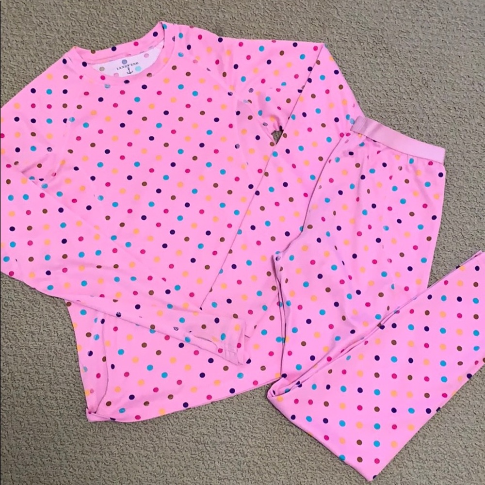 Lands’ End polka dot long underwear